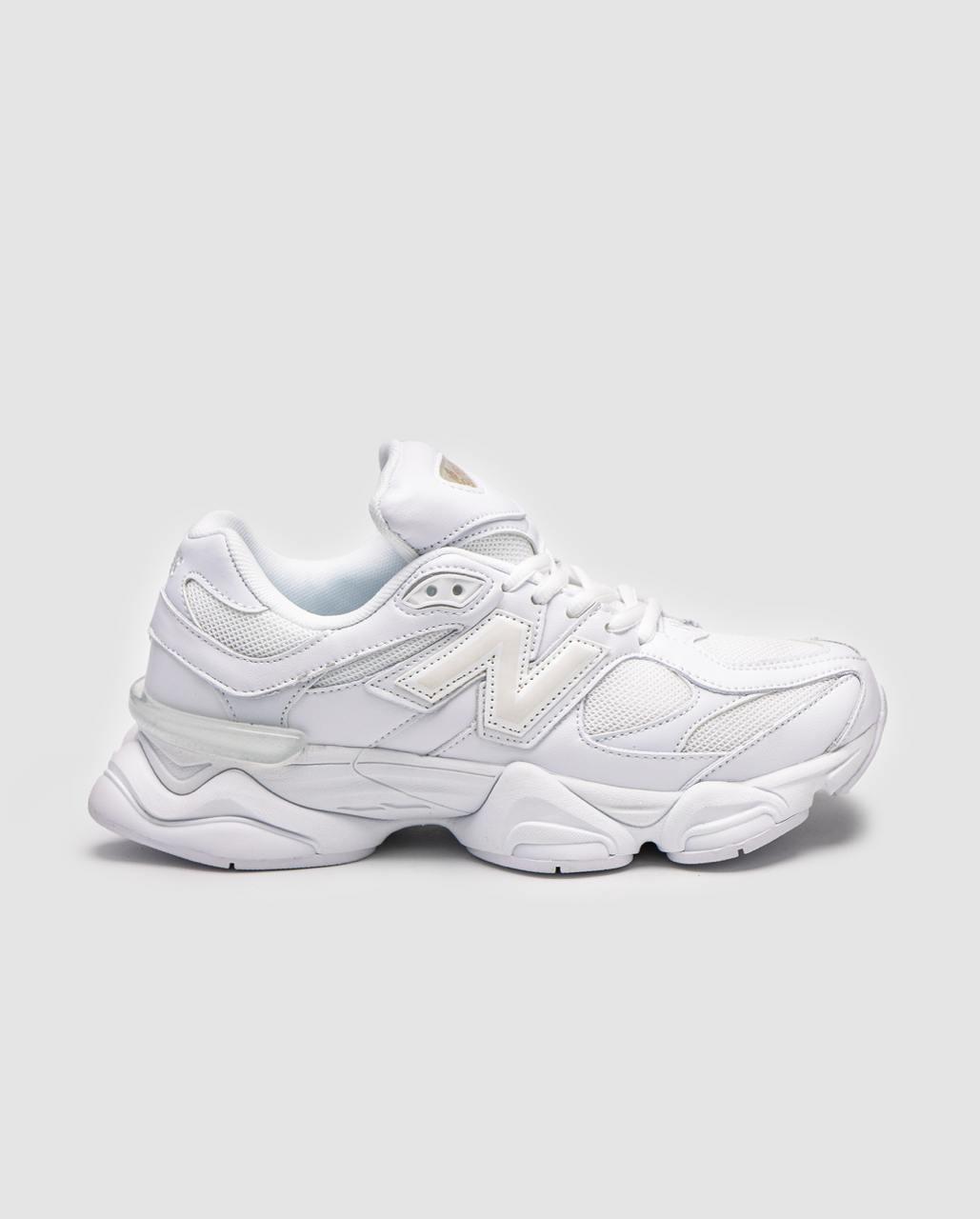 Жіночі спортивні кросівки New Balance 9060 Triple White (білі) демісезонні кроси 03096 Нью Беленс vkross, фото 1