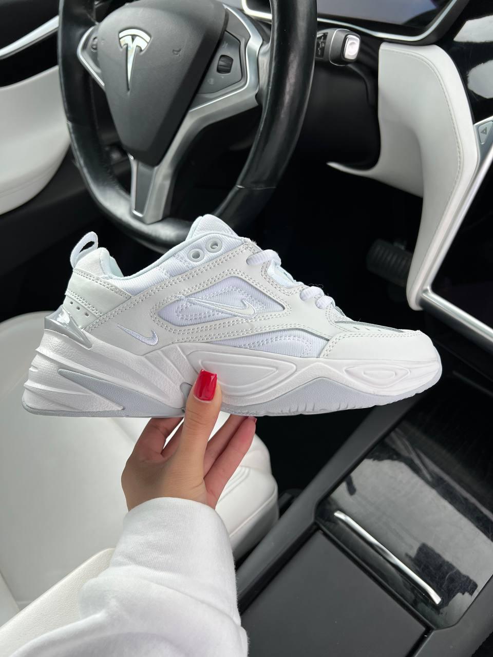 Жіночі демісезонні кросівки Nike M2K Tekno Triple White (білі) модні спортивні кроси 4531 Найк vkross