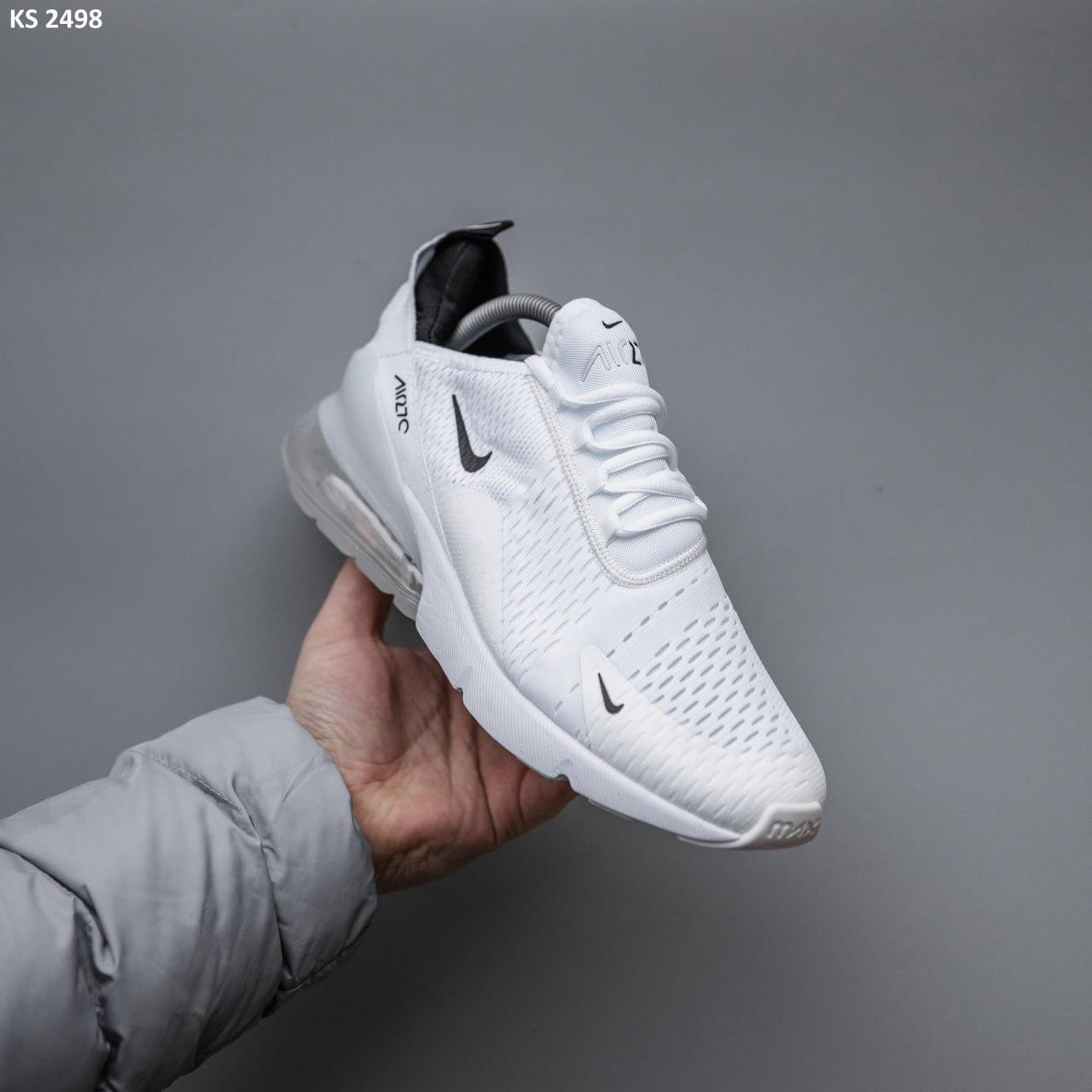Чоловічі кросівки Nike Air Max 270 white (білі) модні спортивні кроси KS 2498 Найк vkross, фото 1