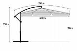 Парасоля садова з нахилом 3,5м СВІТЛО СІРА + ЧЕХОЛ Ideal Garden YN7011 Зонт садовий Зонтік Парасолька, фото 8