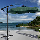 Парасоля садова з нахилом 3,5м ЗЕЛЕНА + ЧЕХОЛ Ideal Garden YN7011 Зонт садовий Зонтік Парасолька, фото 4