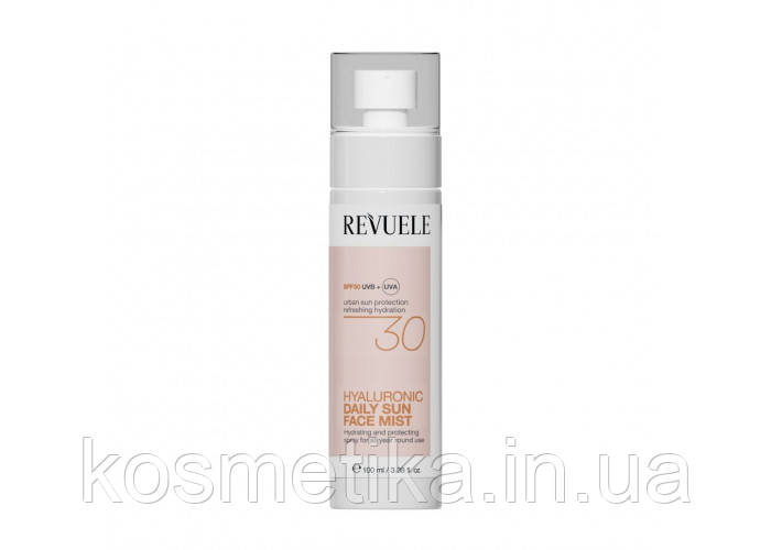 Cонцезахисний cпрей для обличчя з гіалуроновою кислотою SPF 30 Revuele, 100 мл