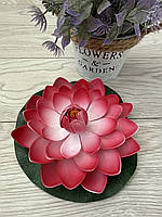 Штучний лотос для водойми, діаметр 18 см — декоративна квітка для ставка, басейну, фонтану, фото 2