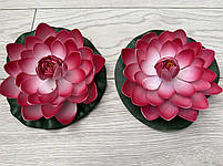 Штучний лотос для водойми, діаметр 18 см — декоративна квітка для ставка, басейну, фонтану, фото 3