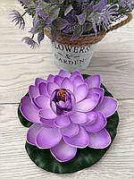 Штучний лотос для водойми, діаметр 18 см — декоративна квітка для ставка, басейну, фонтану, фото 5