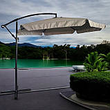 Парасоля садова з нахилом 3,5м СВІТЛО СІРА + ЧЕХОЛ Ideal Garden YN7011 Зонт садовий Зонтік Парасолька, фото 6
