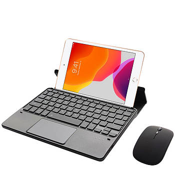 Клавіатура-підставка Smart Keyboard + Мишка для Apple iPad Mini 1/2/3/4/5 Ukr+Eng Black