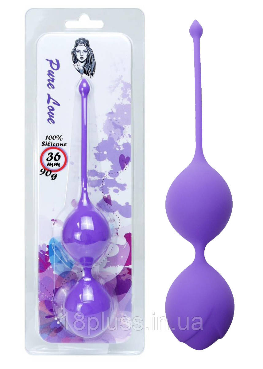 Силіконові вагінальні кульки для вправ Кегеля Silicone Kegel Balls Purple, 36 мм, 90 г, фото 1