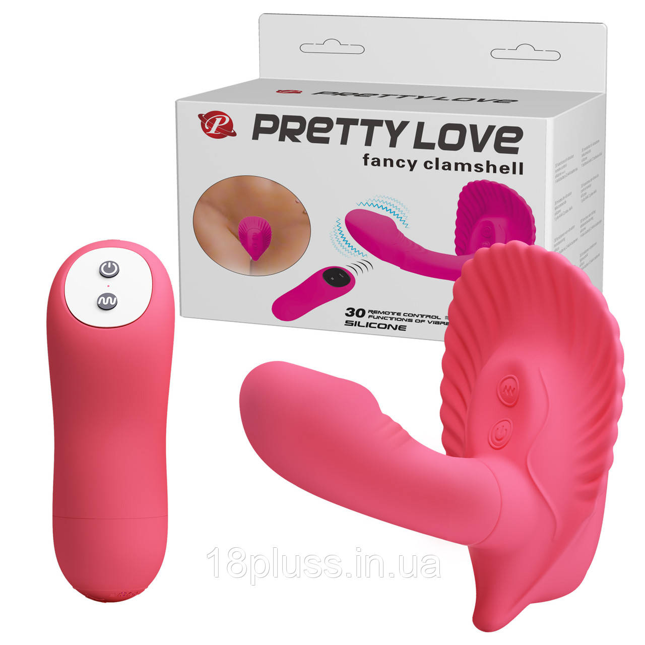 Вібратор з 30 режимами вібрації на бездротовому пульті керування Pretty Love Fancy Clamshell, фото 1