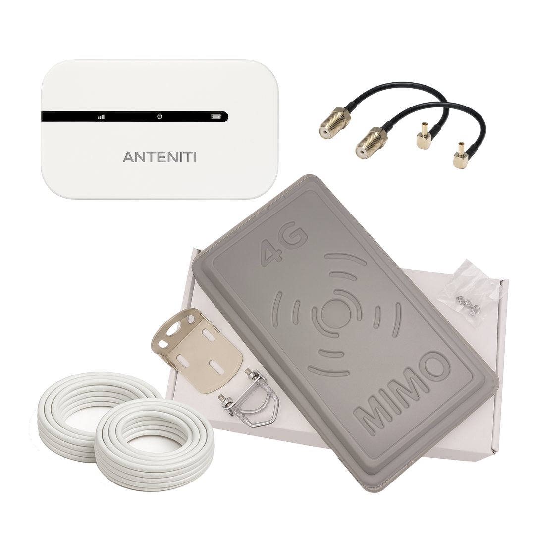 4G антений комплект WIFI роутер Anteniti E5576 + 4G антена RnetT MIMO 2Х17 Дб 900-2700 мГц