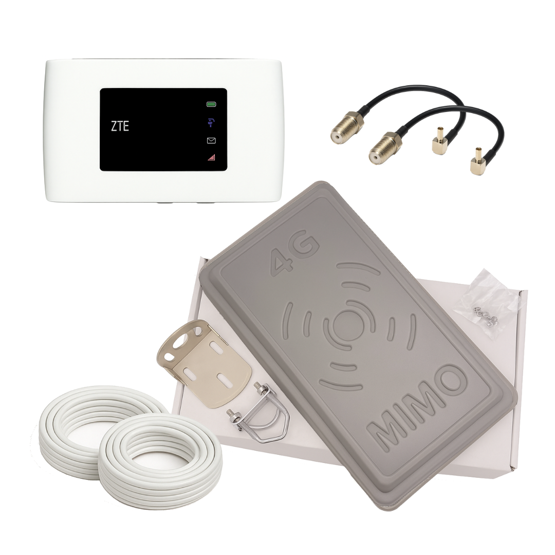 4G WIFI комплект роутер ZTE 920 + 4G LTE панельна антена RNet MIMO 2х17 Дб 900-2700 МГц