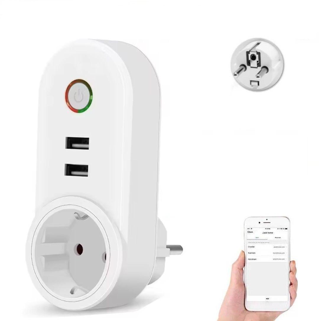 Melery LSPA2 інтелектуальна WiFi розетка EU plug з 2 USB-роз'ємами. Tuya