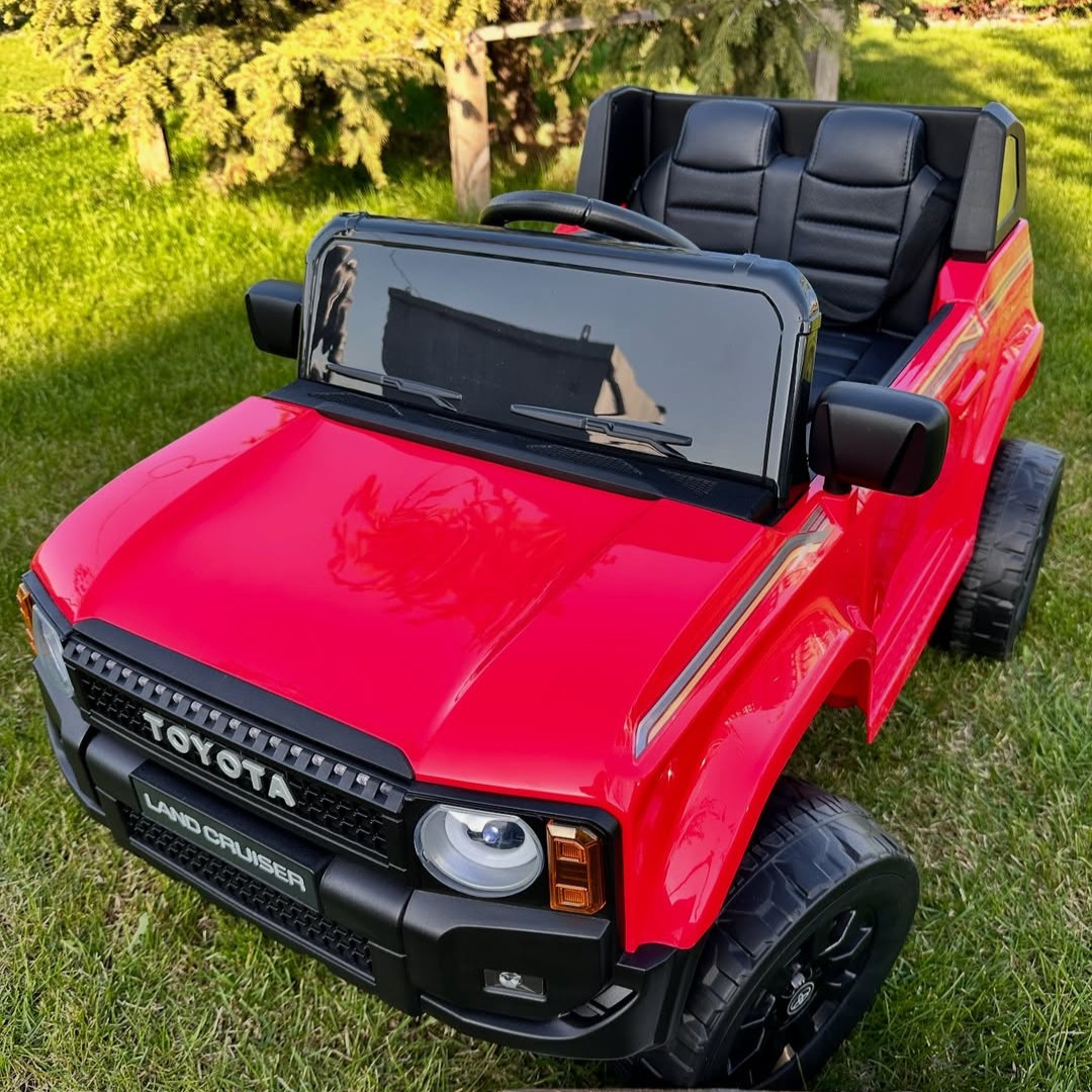 Дитячий електромобіль Toyota Land Cruiser 24V (червоний колір) | Джип на акумуляторі з пультом, музикою та світлом, фото 1