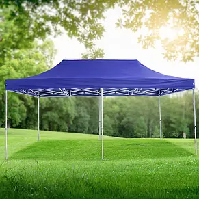 Розсувний шатер 3*6 м посилений, білий каркас, Синій, фото 1