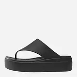 Crocs Brooklyn flip в'єтнамки жіночі крокс на платформі чорні., фото 4