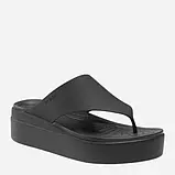 Crocs Brooklyn flip в'єтнамки жіночі крокс на платформі чорні., фото 2