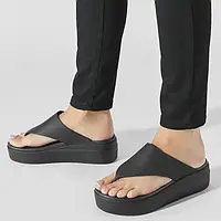 Crocs Brooklyn flip в'єтнамки жіночі крокс на платформі чорні.