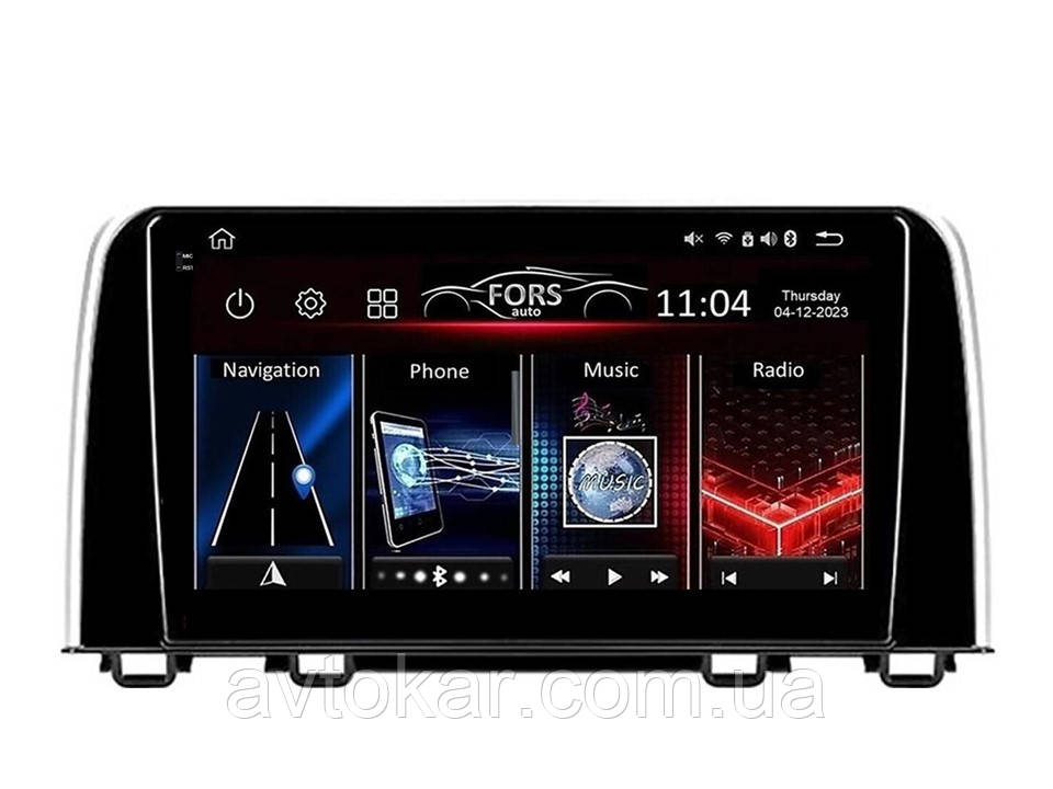 Штатна магнітола FORS.auto FS 6 MAX для Honda CRV (6+128Gb, 9" 2017+