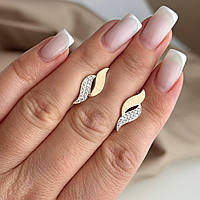 Срібні сережки з золотими вставками Стиль