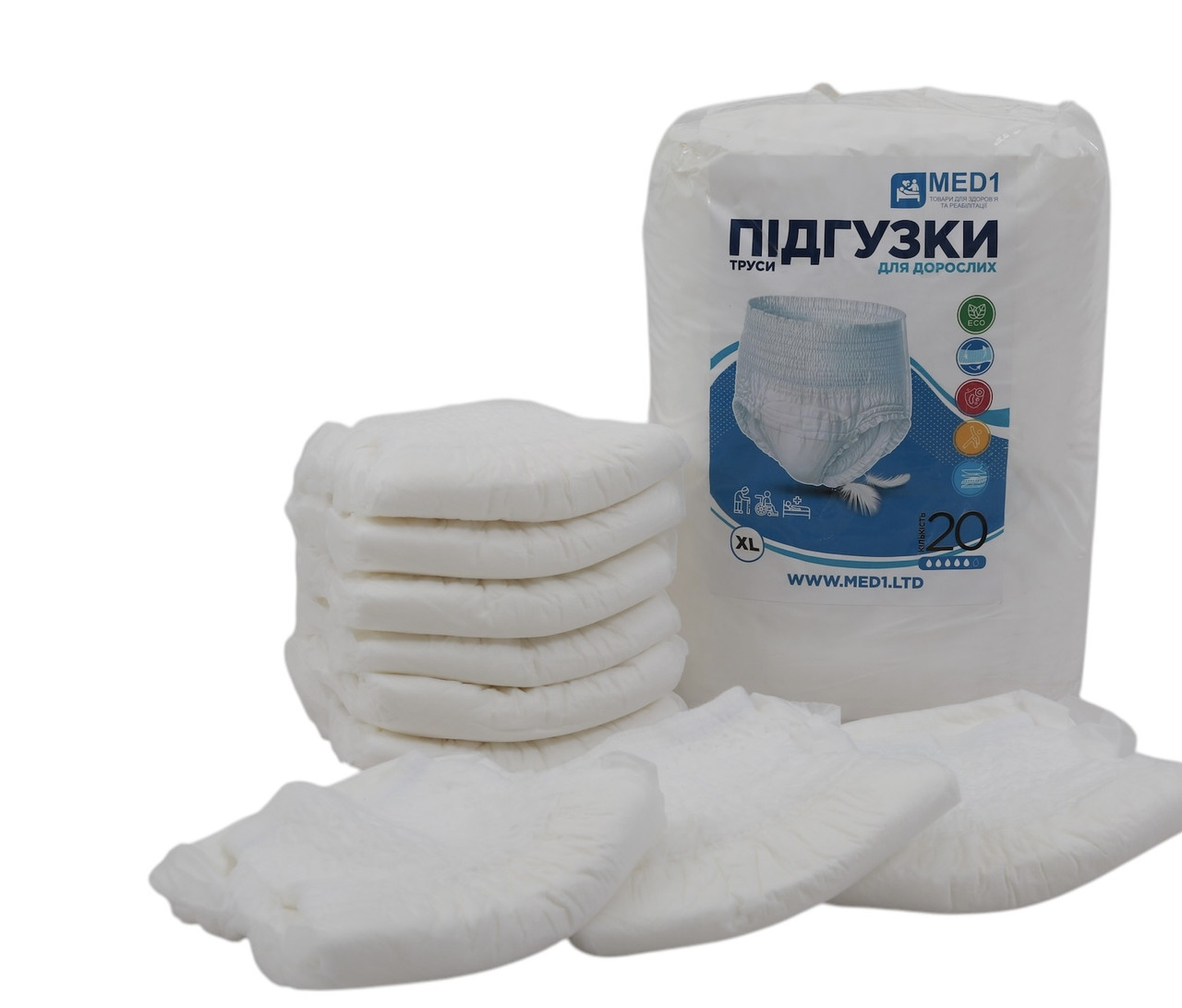 Труси-підгузки для дорослих MED1-WC02, розмір XL (20 шт. в пакованні)