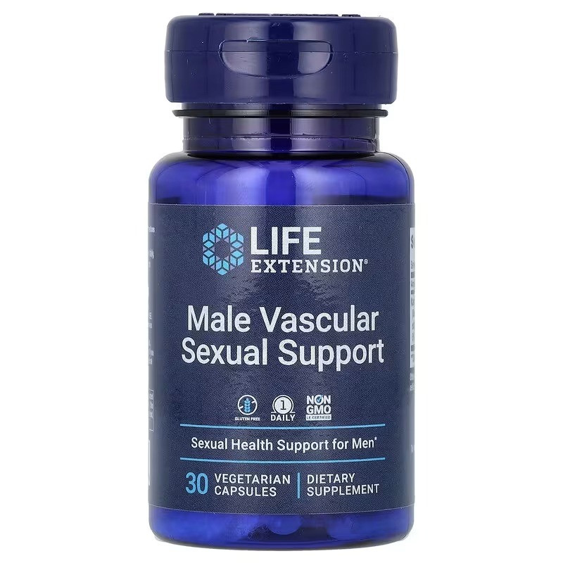 Підтримка чоловічої сексуальності, 100 мг, Male Vascular Sexual Support, Life Extension, 30 вегетаріанських капсул