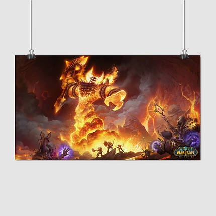 Плакат "Варкрафт, Рагнарос, WoW, WarCraft, Ragnaros", 60×107см, фото 1