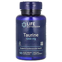 Таурин, 1000 мг, Taurine, Life Extension, 90 вегетаріанських капсул