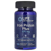 Залізо, Iron Protein Plus, IronAid, Life Extension, 100 вегетаріанських капсул