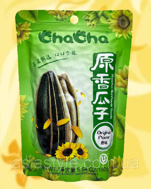Смажене насіння соняшнику, Жареные семечки подсолнечника, Sunflower seeds ChaCha, 160 гр, Китай, ВО
