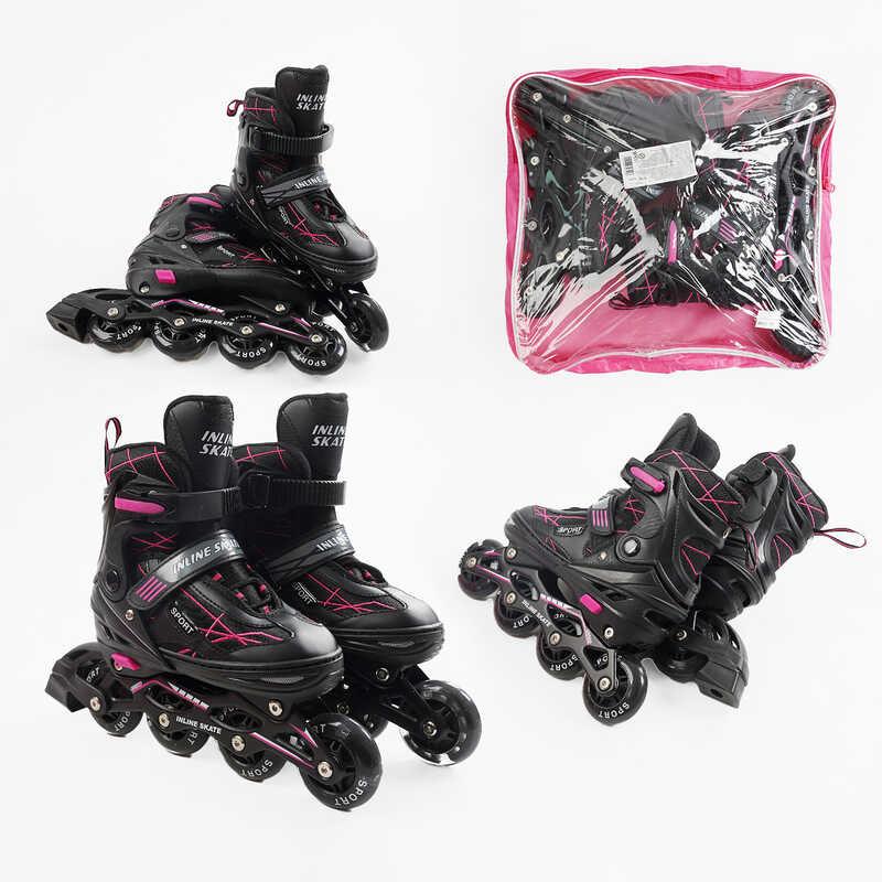 Роликові ковзани Best Roller 99250-L чорно-рожеві розмір 39-43, фото 1