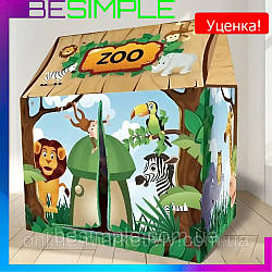 УЦІНКА! Не вистачає кріплень Дитячий ігровий намет Будиночок 103х93х69см, HA-154, Зелений / Будиночок намет / Складний намет