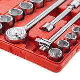 Набір головок та комплектуючих 21ед., 3/4", гол. 6г., 19-50мм INTERTOOL HT-2221, фото 9