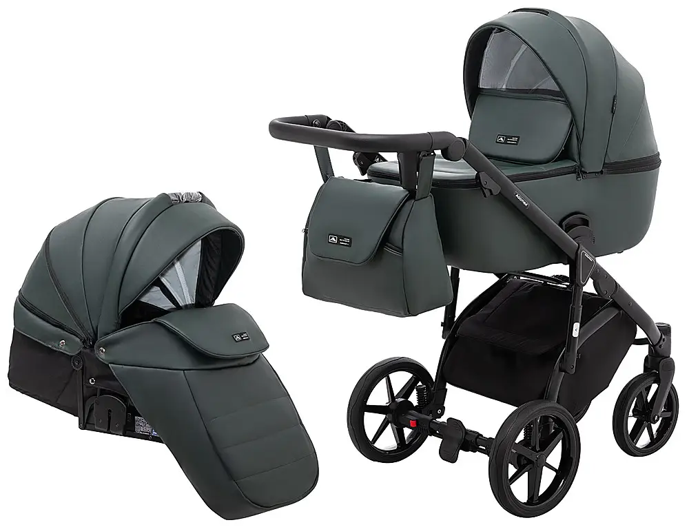 Коляска 2 в 1 Adamex Nola Eco SA-29 темно-зелений, фото 1
