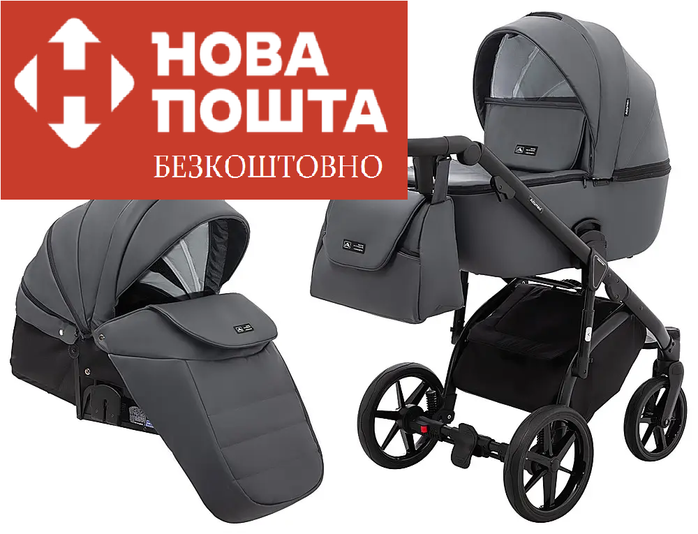 Коляска 2 в 1 Adamex Nola Eco SA-5 графіт