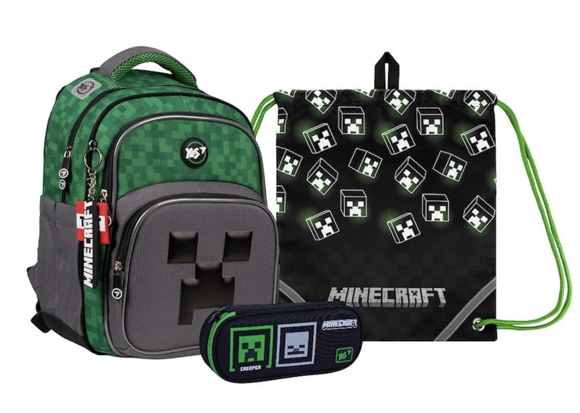 Шкільний набір YES Minecraft S-91(рюкзак+пенал+сумка) 559751, 130-145 см