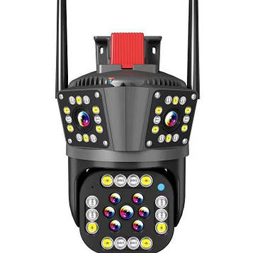 Камера відеоспостереження PTZ вулична WiFi    (IPC-V380-2L-V33 СИНЯ КОРОБКА)   (3L-WIFI) (3 камери (мигалка) // [400]