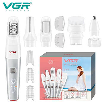 Епілятор VGR 5 в 1 V-752 RED, 5 насадок, IPX5