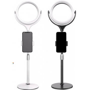 Лампа кільцева комплект LED 26 cm F-537A 10 64 pcs light 3300K - 6000К + holder + remote + tripod stand — White