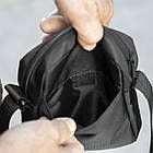 Сумка барсетка через плече чоловіча чорна з тканини KOMPAKT Yellow молодіжний месенджер, фото 8