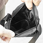 Сумка барсетка через плече чоловіча чорна з тканини KOMPAKT Yellow молодіжний месенджер, фото 9