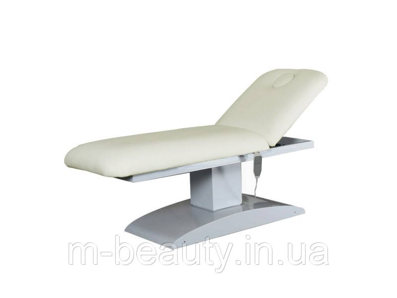 Стіл для масажу БЕЖЕВОГО кольору мод. 043 стаціонарний стіл кушетка масажний електричний (2 мотори), фото 1