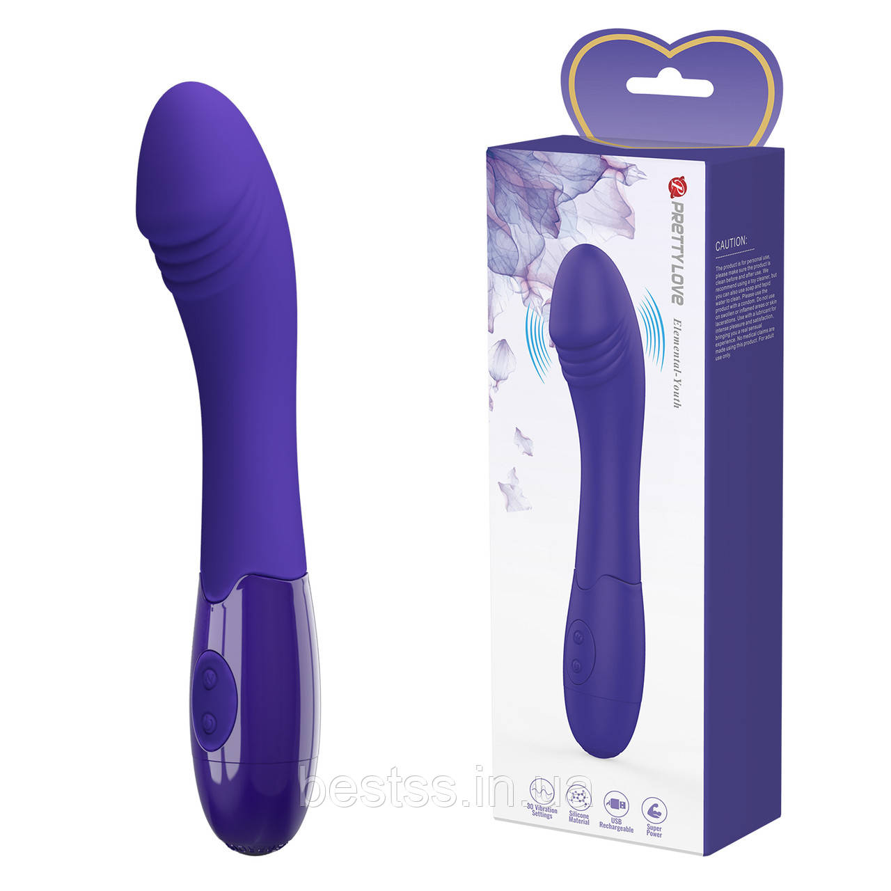 Вібратор для стимуляції точки G з 30 режимами вібрації Pretty Love Elemental-Youth Vibrator Blue