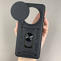 Чохол для Tecno Spark 30 (KL6) протиударний з підставкою зі шторкою на телефон техно спарк 30 чорний crt