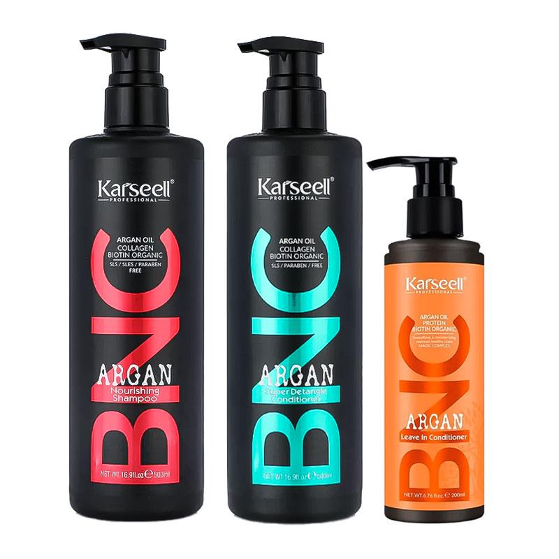 Набір Karseell BNC Argan TRIO-5 живильний шампунь, кондиціонер і крем-кондиціонер для волосся, 500//500/200 мл