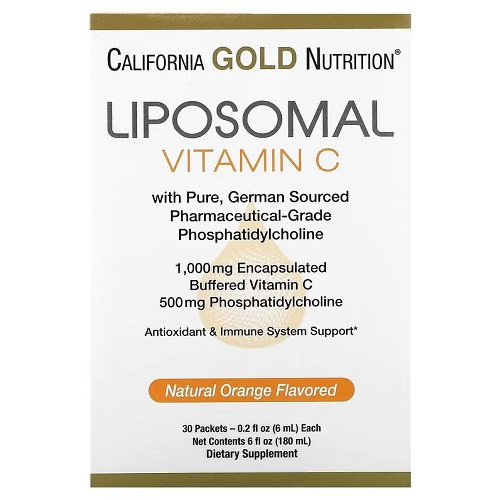 Вітаміни California Gold Nutrition Liposomal Vitamin C (30 пакетів.), фото 1