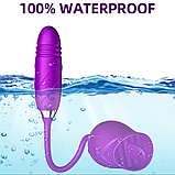 Фіолетова троянда з язичком, Телескопічний вібратор для стимуляції клітора та вагіни, Вібратор з фалосом, Інти, фото 6