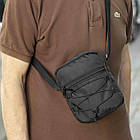 Сумка барсетка месенджер через плече чоловіча чорна з тканини KOMPAKT Black молодіжна, фото 4