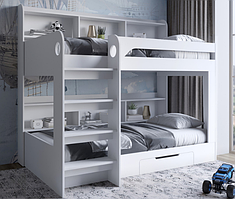 Ліжко двоярусне дитяче Майнкрафт Німфея Альба (білий) LION