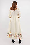 Вишита сукня жіноча піона молочна, фото 3