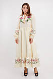 Вишита сукня жіноча піона молочна, фото 2